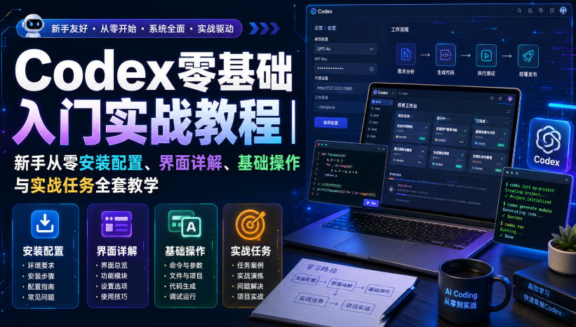 Codex零基础入门实战教程｜新手从零安装配置、界面详解、基础操作与实战任务全套教学 - 臻优资源网