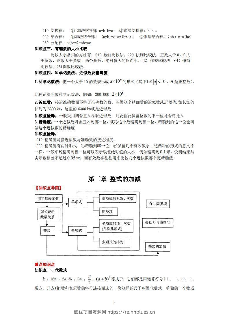 图片[3] - 华师大版数学七年级上册知识点总结 - 臻优资源网