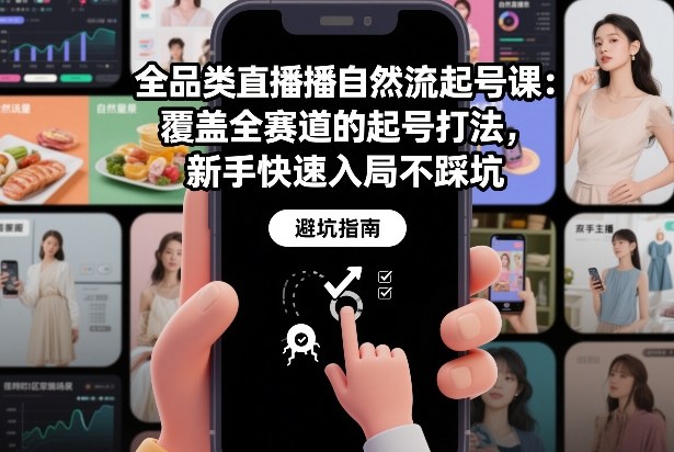 全品类直播自然流起号课：覆盖全赛道的起号打法，新手快速入局不踩坑 - 臻优资源网