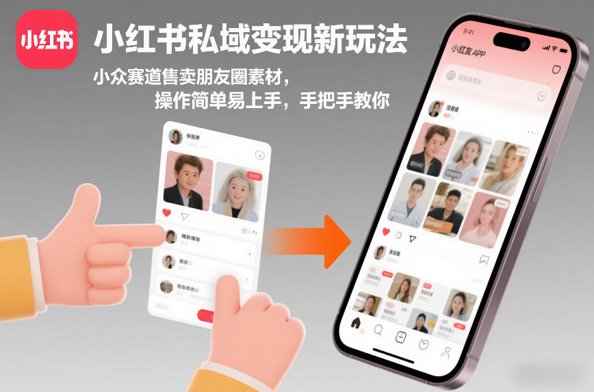 小红书私域变现新玩法，小众赛道售卖朋友圈素材，操作简单易上手，手把手教你 - 臻优资源网