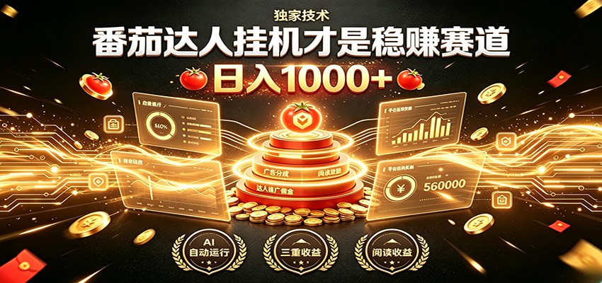 别再瞎找副业！番茄达人挂机才是稳赚赛道 日入1000+ - 臻优资源网