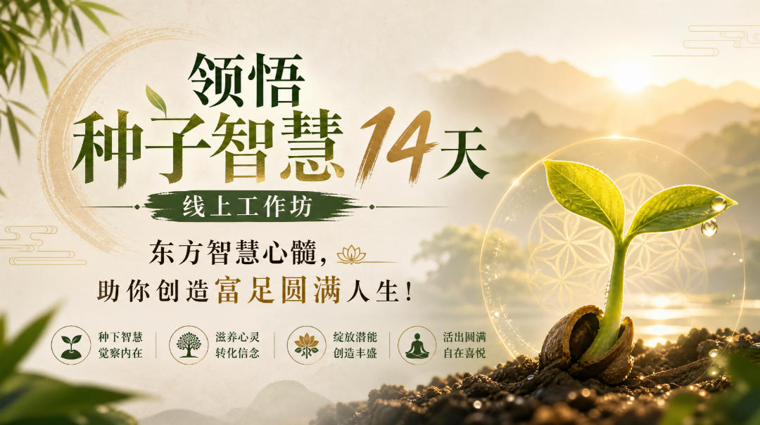 鹿大米领悟种子智慧14天线上工作坊，东方智慧心髓，助你创造富足圆满人生！ - 臻优资源网