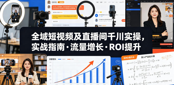 全域短视频及直播间千川实操，实战指南·流量增长·ROI提升（更新） - 臻优资源网