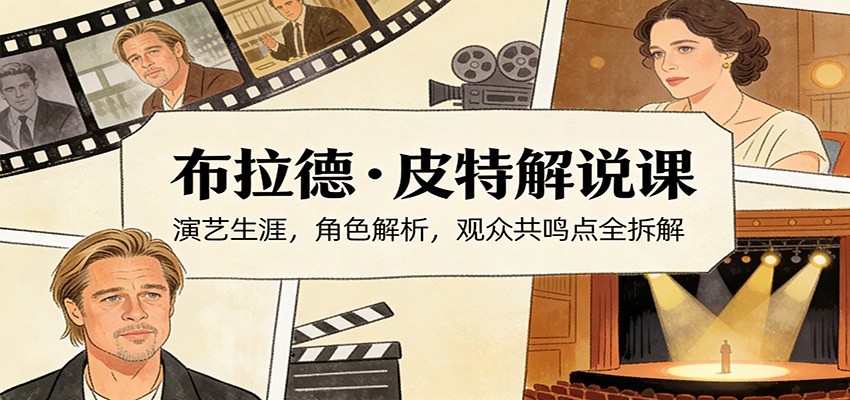演员说-布拉德.皮特解说课：演艺生涯，角色解析，观众共鸣点全拆解 - 臻优资源网