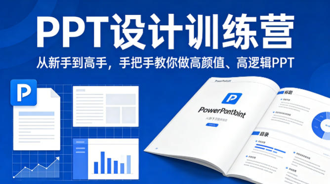 PPT设计训练营，从新手到高手，手把手教你做高颜值、高逻辑PPT - 臻优资源网