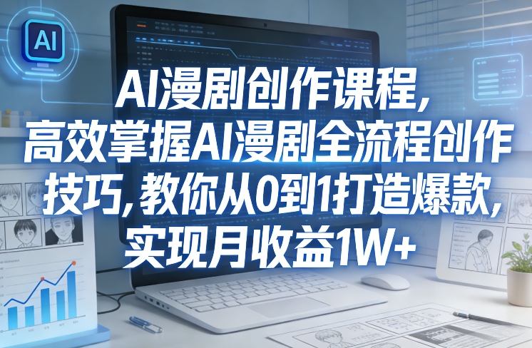 某社群AI漫剧创作课程，高效掌握AI漫剧全流程创作技巧，教你从0到1打造爆款，实现月收益1W+ - 臻优资源网