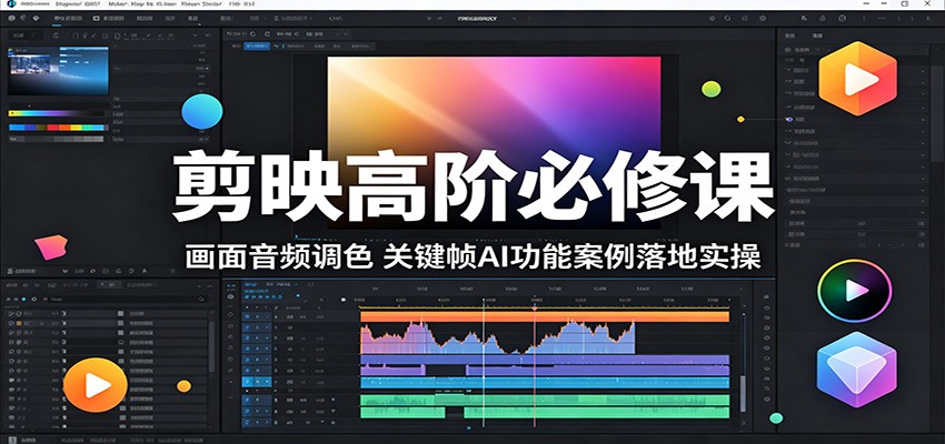 剪映高阶必修课：画面音频调色，关键帧AI功能案例落地实操 - 臻优资源网