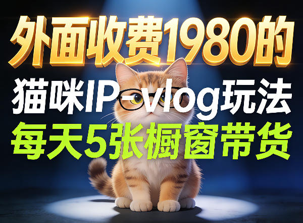宠物赛道猫咪IP-vlog玩法，26条视频涨粉29W，每天5张橱窗带货拆解 - 臻优资源网