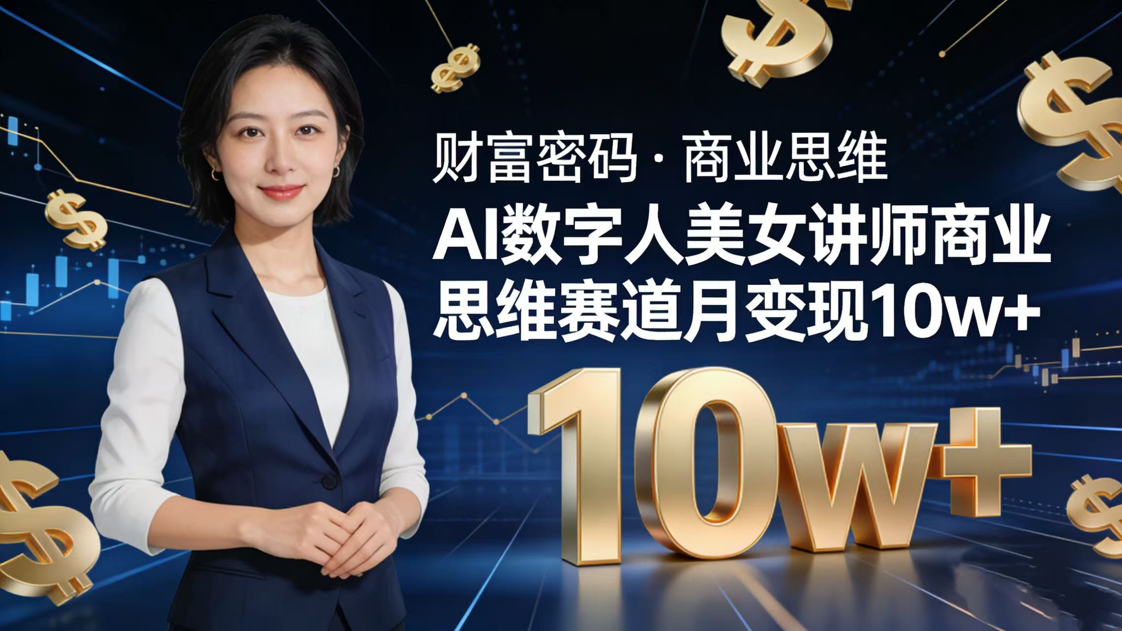 AI 数字人美女讲师！商业思维赛道咋做到月变现 10w+？ - 臻优资源网