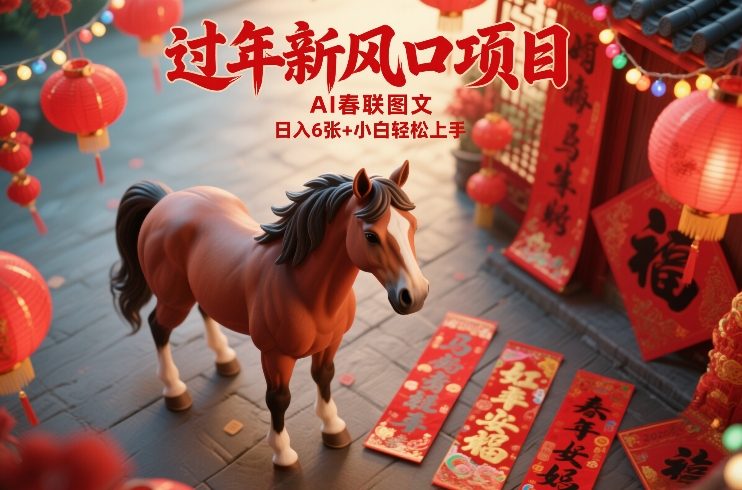 过年新风口项目，用ai春联图文，日入6张+小白轻松上手【揭秘】 - 臻优资源网
