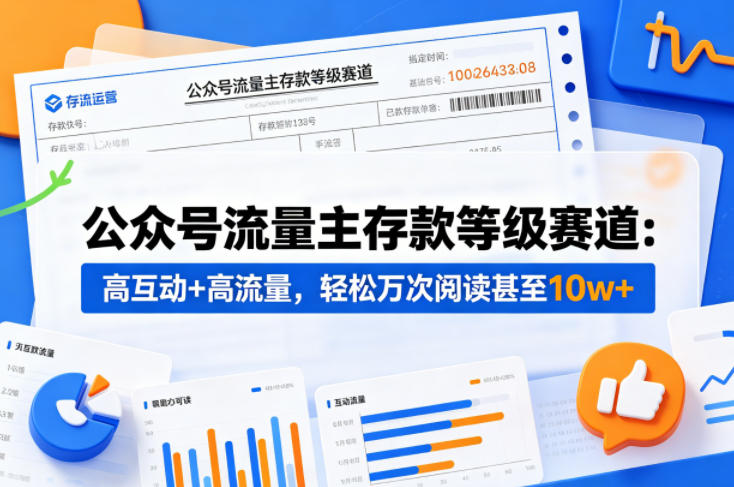 公众号流量主之存款等级赛道，高互动+高流量，轻松达到万次阅读，甚至10w+ - 臻优资源网