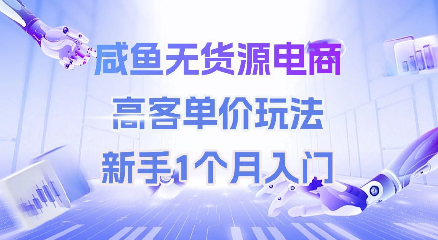 咸鱼无货源电商，高客单价玩法，新手1个月入门 - 臻优资源网
