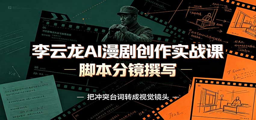 李云龙AI漫剧创作实战课：角色人设还原，脚本分镜撰写，AI漫剧成片完整制作教学 - 臻优资源网