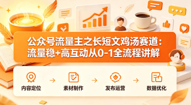 公众号流量主之长短文鸡汤赛道，流量稳+高互动，从0-1全流程讲解 - 臻优资源网