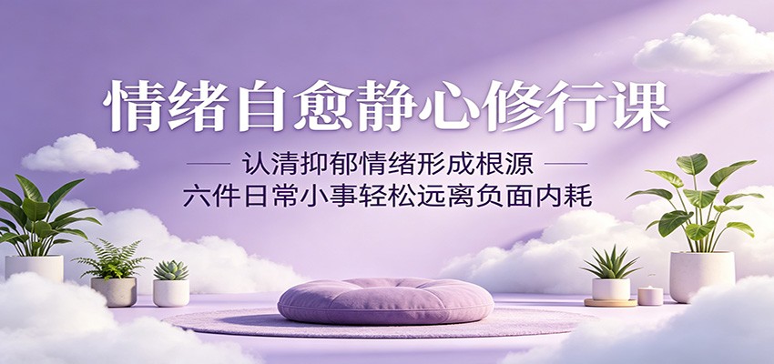 情绪自愈静心修行课：认清抑郁情绪形成根源，六件日常小事轻松远离负面内耗 - 臻优资源网