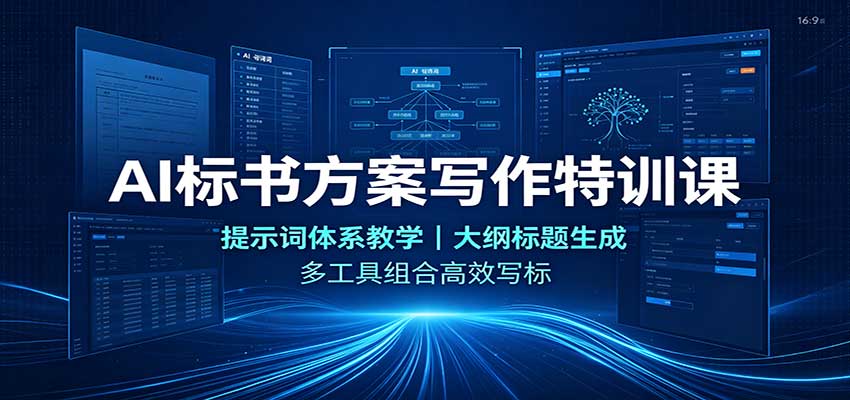 AI标书方案写作特训课：提示词体系教学，大纲标题生成，多工具组合高效写标 - 臻优资源网
