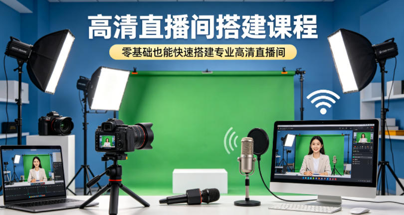 高清直播间搭建课程，零基础也能快速搭建专业高清直播间 - 臻优资源网