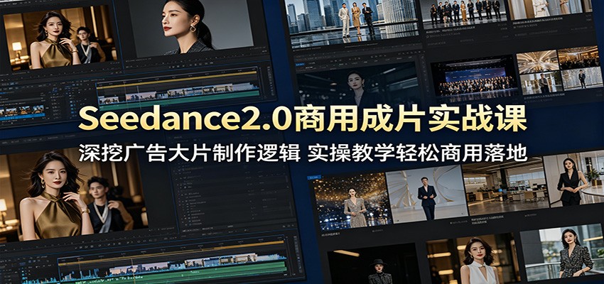 Seedance2.0商用成片实战课：深挖广告大片制作逻辑，实操教学轻松商用落地 - 臻优资源网