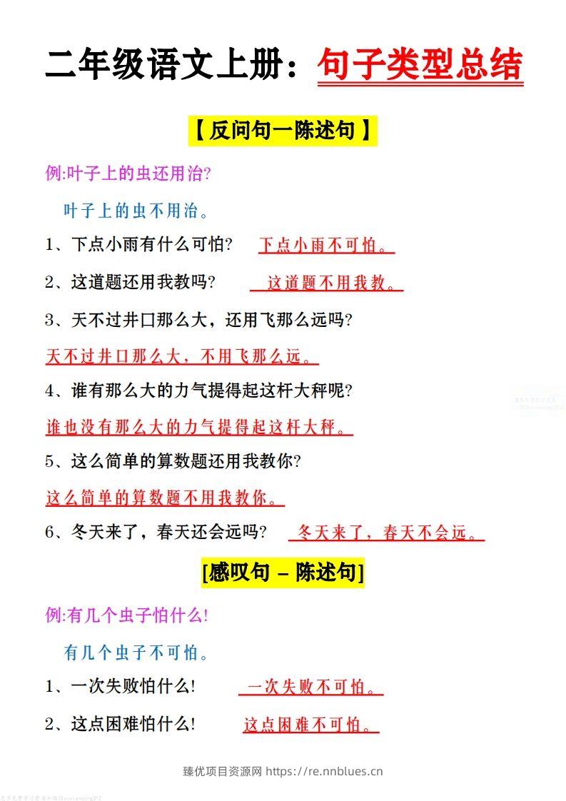 二上语文：句子类型总结() - 臻优资源网