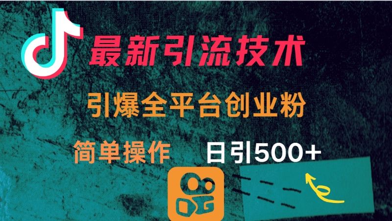 最新引流方法，引爆全平台创业粉操作简单，日引300＋ - 臻优资源网