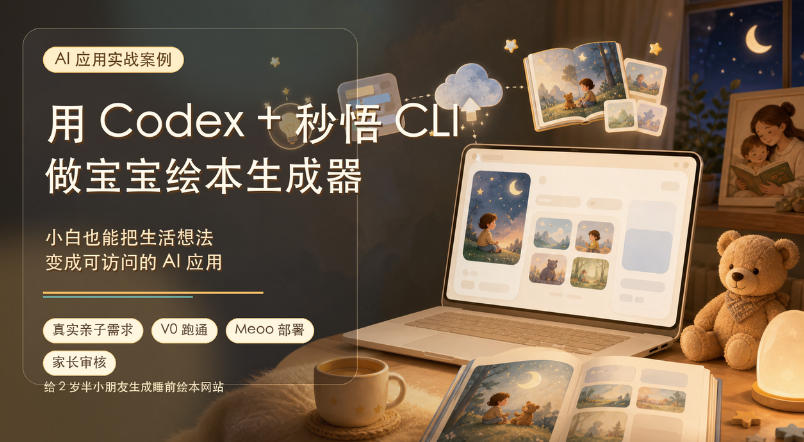 AI应用实战案例，用Codex+秒悟CLl做宝宝绘本生成器，小白也能把生活想法变成可访问的AI应用 - 臻优资源网