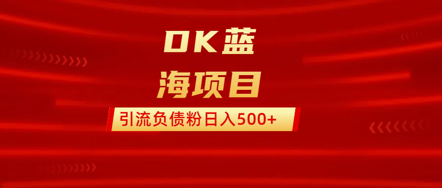 DK蓝海项目  通过，抖音，快手，小红书，引流负债粉日入500+ - 臻优资源网