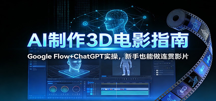 AI制作3D电影指南：Google Flow+ChatGPT实操，新手也能做连贯影片 - 臻优资源网
