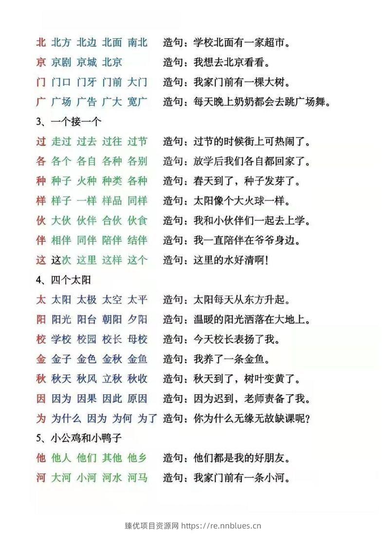 图片[3] - 一年级下册生字组词造句阅读本_去水印 - 臻优资源网