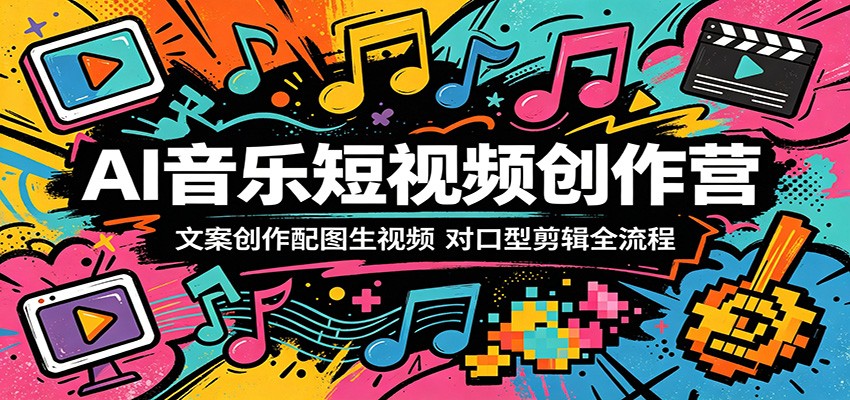 AI音乐短视频创作营：文案创作配图生视频，对口型剪辑全流程 - 臻优资源网