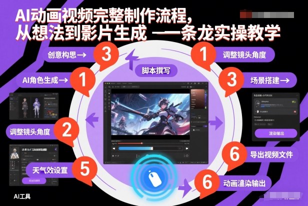 AI动画视频完整制作流程，从想法到影片生成一条龙实操教学 - 臻优资源网