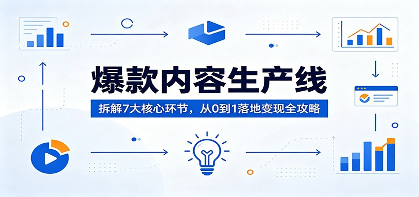 爆款内容生产线:拆解7大核心环节,从0到1落地变现全攻略 - 臻优资源网