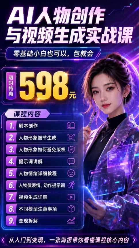 图片[3] - 抖音5W粉丝博主的AI真人日系女孩制作教学，AI人物创作与视频生成实战课，新手也能快速起号涨粉变现 - 臻优资源网