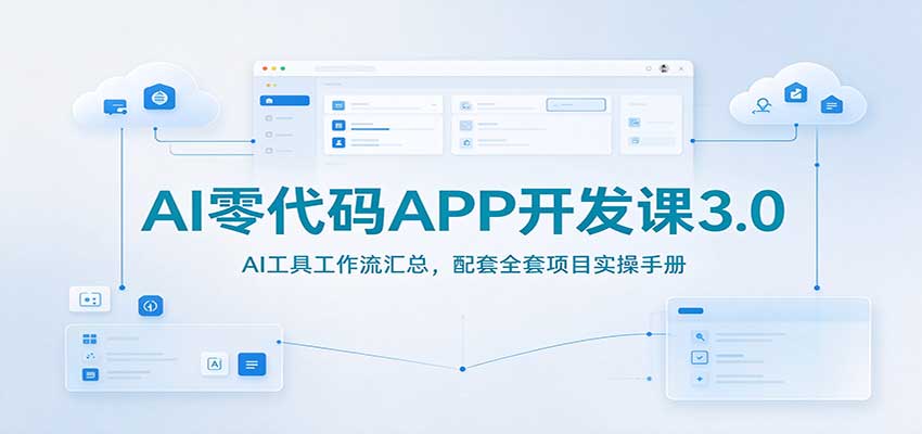 AI零代码APP开发课3.0：AI工具工作流汇总，配套全套项目实操手册 - 臻优资源网