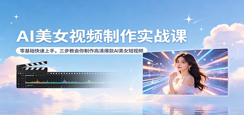 AI美女视频制作实战课:零基础快速上手,三步教会你制作高清爆款AI美女短视频 - 臻优资源网