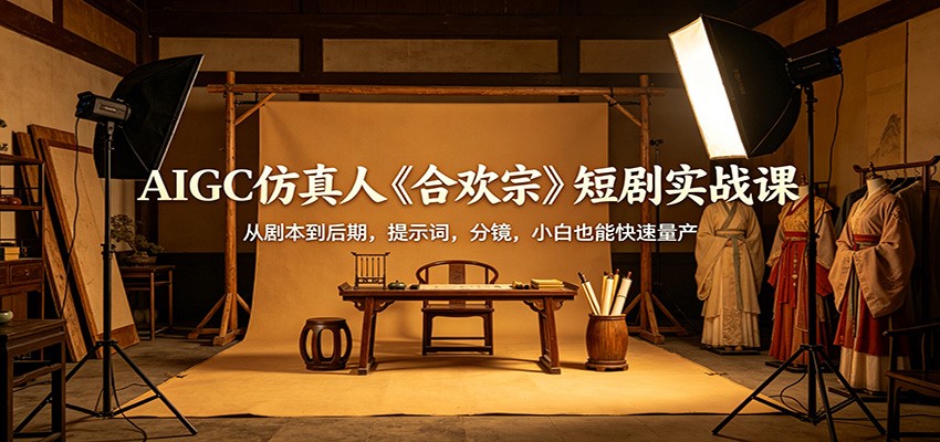 AIGC仿真人《合欢宗》短剧实战课：从剧本到后期，提示词，分镜，小白也能快速量产 - 臻优资源网