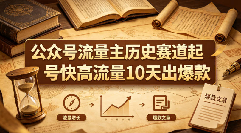 公众号流量主之历史赛道，起号快+高流量，10天就能出爆款！ - 臻优资源网