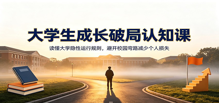 大学生成长破局认知课：读懂大学隐性运行规则，避开校园弯路减少个人损失 - 臻优资源网