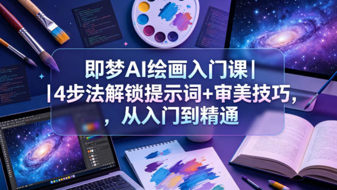 即梦AI绘画入门课｜4步法解锁提示词+审美技巧，从入门到精通 - 臻优资源网