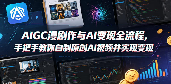AIGC漫剧创作与AI变现全流程，手把手教你自制原创AI视频并实现变现 - 臻优资源网