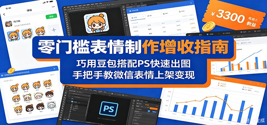 零门槛表情制作增收指南：巧用豆包搭配 PS 快速出图，手把手教微信表情上架变现 - 臻优资源网