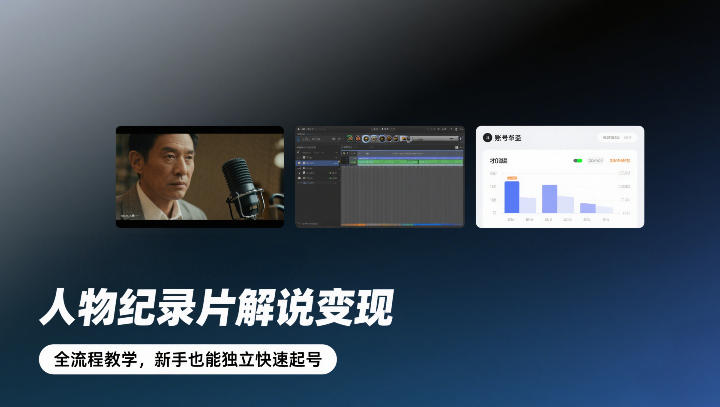 人物纪录片解说变现，全流程教学，新手也能独立快速起号 - 臻优资源网
