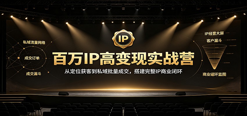 百万IP高变现实战营：从定位获客到私域批量成交，搭建完整IP商业闭环 - 臻优资源网