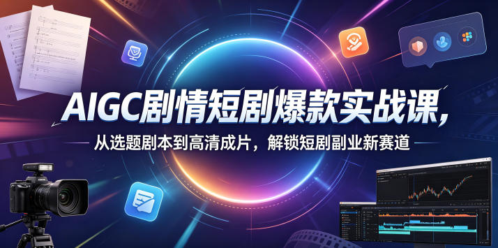 AIGC剧情短剧爆款实战课，从选题剧本到高清成片，解锁短剧副业新赛道（更新0906） - 臻优资源网