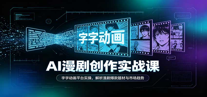 AI漫剧创作实战课：字字动画平台实操，解析漫剧爆款题材与市场趋势 - 臻优资源网