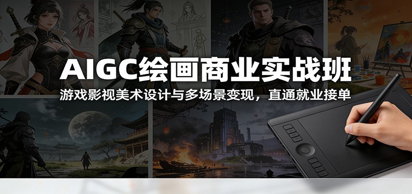 AIGC绘画商业实战班：游戏影视美术设计与多场景变现，直通就业接单 - 臻优资源网