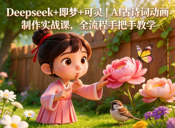 Deepseek+即梦+可灵｜AI古诗词动画制作实战课，全流程手把手教学 - 臻优资源网