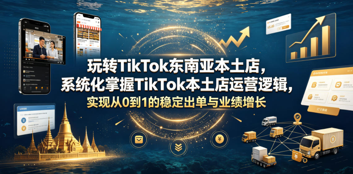 玩转TikTok东南亚本土店，系统化掌握TikTok本土店运营逻辑，实现从0到1的稳定出单与业绩增长 - 臻优资源网