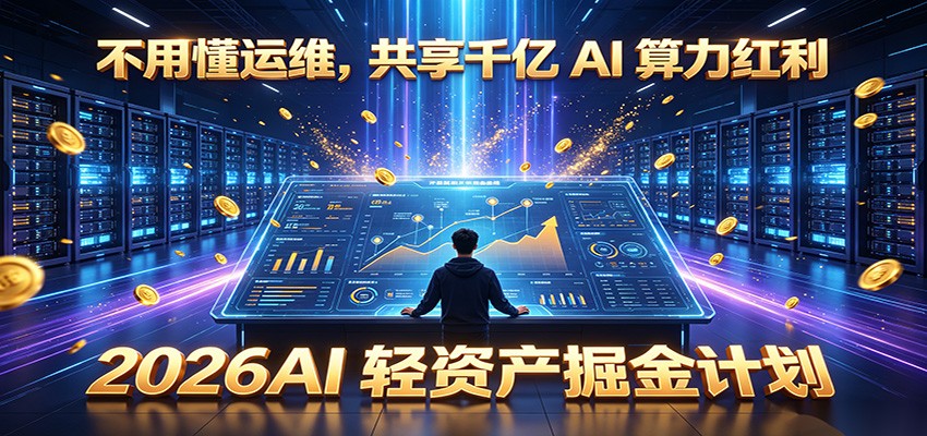 不用懂运维，共享千亿 AI 算力红利，2026AI 轻资产掘金计划 - 臻优资源网