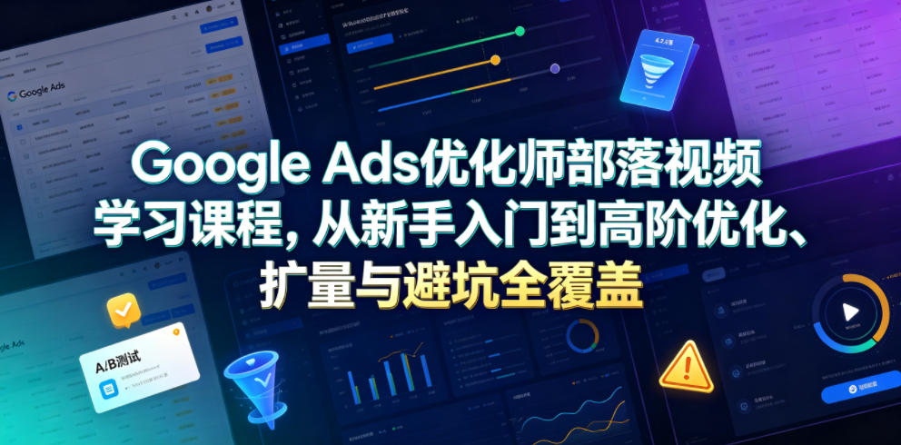 Google Ads优化师部落视频学习课程，从新手入门到高阶优化、扩量与避坑全覆盖（更新2026） - 臻优资源网