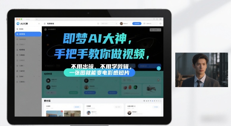 即梦AI大神手把手教你做视频，不用出镜、不用学剪辑，一张图就能变电影感短片 - 臻优资源网